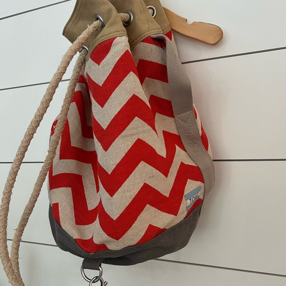 Toms reef chevron canvas drawstring backpack, - Picture 2 of 7